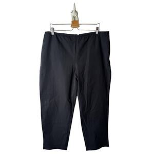 Eileen Fisher Plus 1X Gray Side Zip Organic Stretch Cotton Slim Ankle Pant (B)